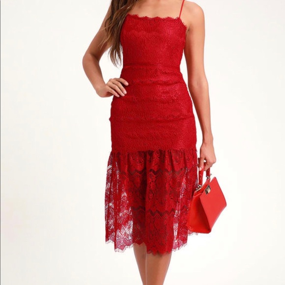Lulus Dresses & Skirts - BRAND NEW WITH TAGS Gorgeous red lace dress